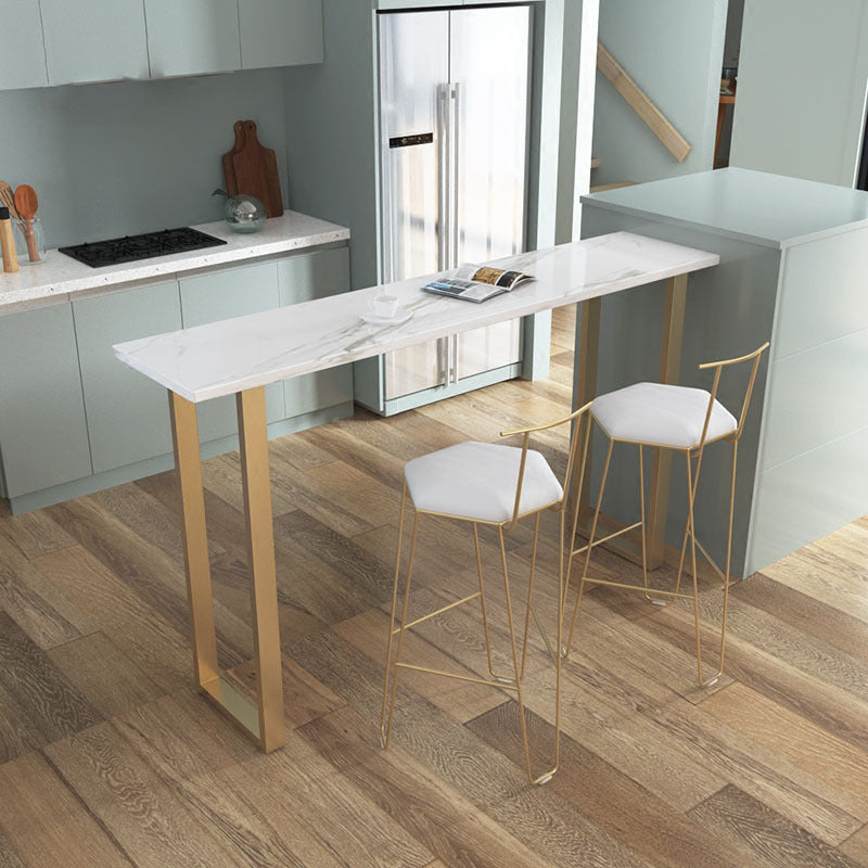 Fixed Table Counter Table Set Contemporary 1/2/3 Pieces Faux Marble Pub Table Set 3 Pieces: Table, 2 Stools Clearhalo 'Bar Furniture' 'furn' 'furn_home_bar_bar_sets' 'Furniture' 'Home Bars & Bar Sets' 'home_bar_bar_sets' 'Kitchen & Dining Furniture' 5988031