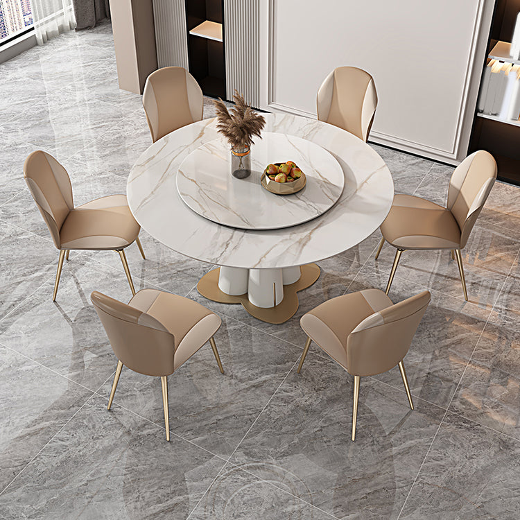 Set da pranzo in pietra sinterizzato in stile moderno round 1/3/4/5/7 pezzi set da pranzo per uso domestico