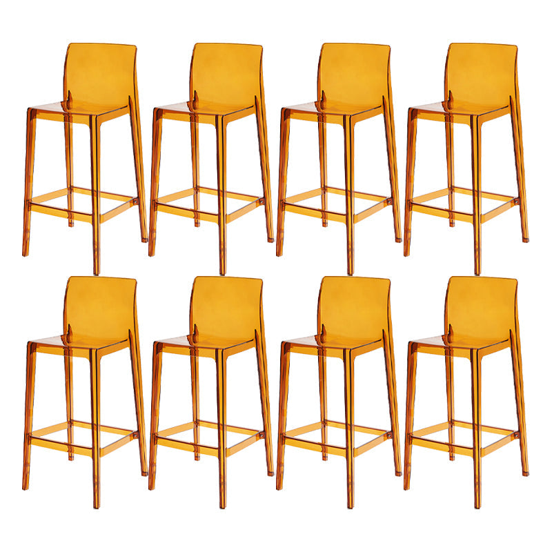 Zeitgenössischer Acryl -Rückenhocker Armless Counter Height Hocker für Wohnzimmer