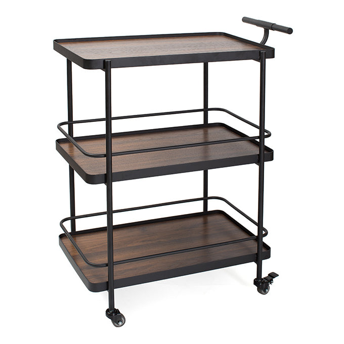 Contemporary 35.43"H Rolling Prep Table Rectangular Metal Prep Table for Dining Room