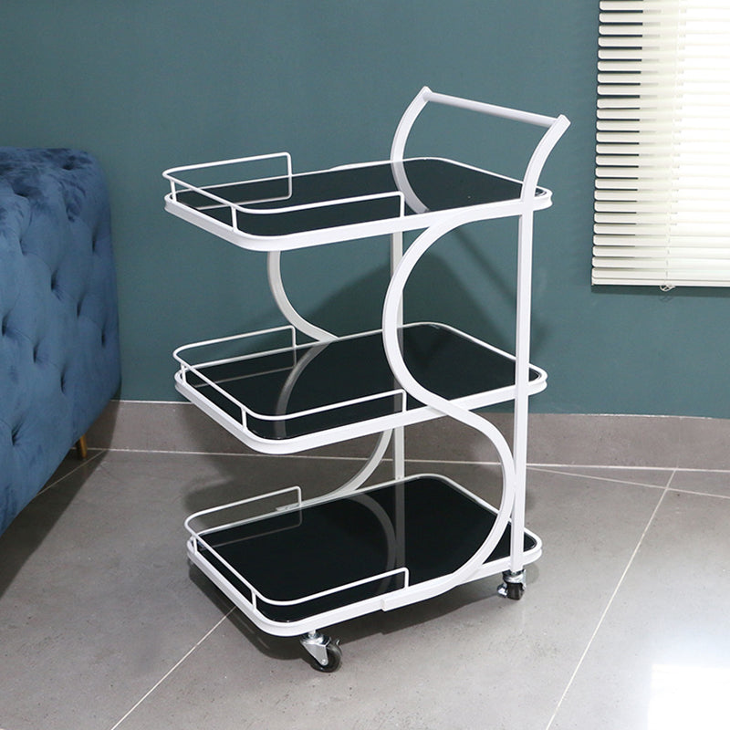 33.07 "高く現代的な長方形の準備テーブルキッチン用のローリングメタル準備テーブル