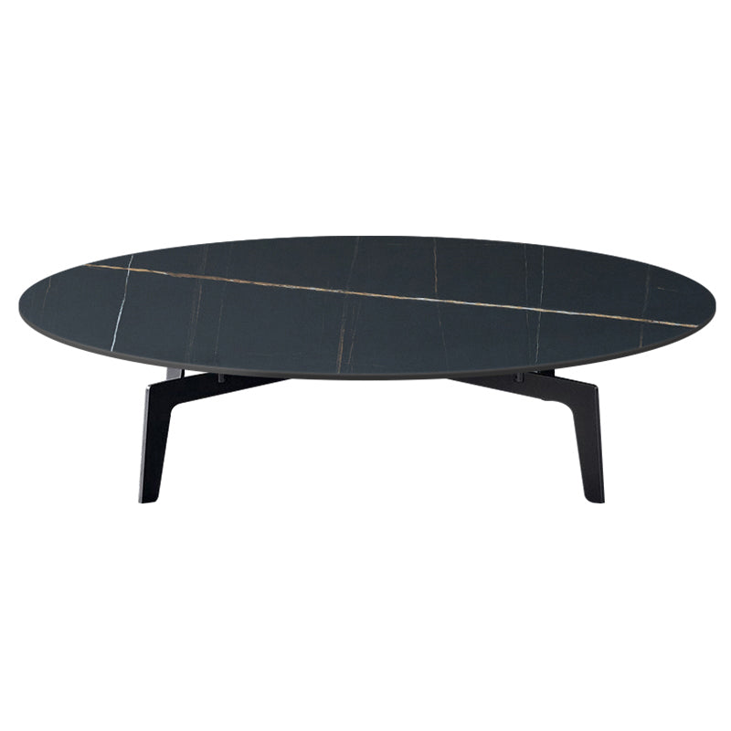 Tavolo da cocktail glam in ardesia in metallo nero 4 gambe tavolino