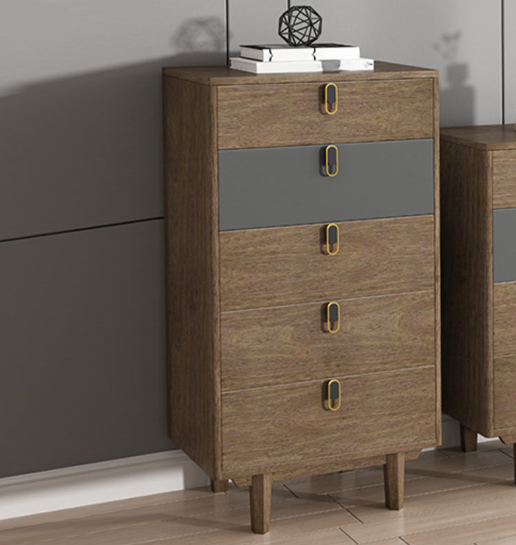 Cofre de madera moderno con patas y cajones rectos acento cofre