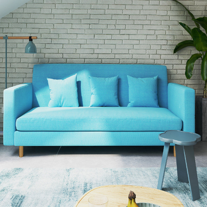 25.6" H Contemporary 3-seater Cotton Square Arm Sofa for Living Room