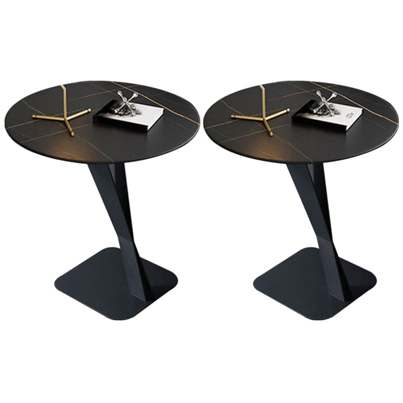 20.47" Tall Contemporary Style Side End Table Metal Pedestal Round Sofa Side Accent Table