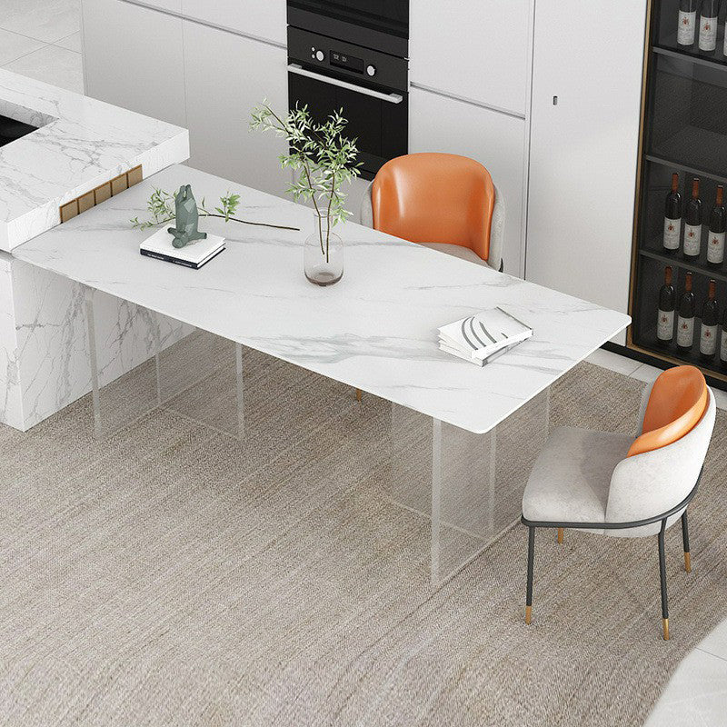 Stone Top Esstisch Industrial Rechtecktisch mit doppelter Sockelbasis