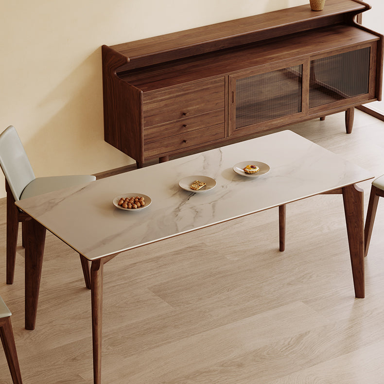 Rechthoek eettafel Midden-eeuwse moderne eettafel met 4 poten