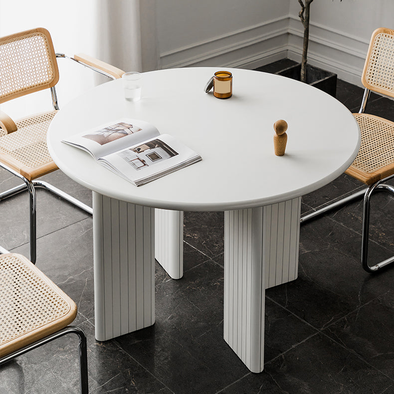 Rectangle Dining Table Engineer Wood Table in Yellow and White Four Leg White 47.2"L x 47.2"W x 29.5"H Clearhalo 'Dining Tables & Seating' 'Dining Tables' 'dining_table' 'furn' 'furn_dining_table' 'Furniture' 'Kitchen & Dining Furniture' 5998507