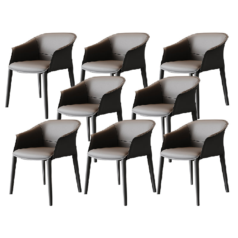 Chaise invités rembourrée moderne chaise du bras à manger en cuir