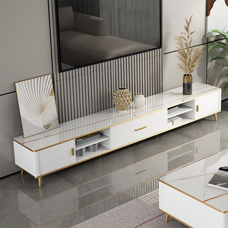 Contemporary 4 Shelves TV Console Modern TV Stand for TVs with Drawer