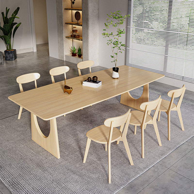 Traditionele houten dinerset 1/7 stuks rechthoekige eettafel set