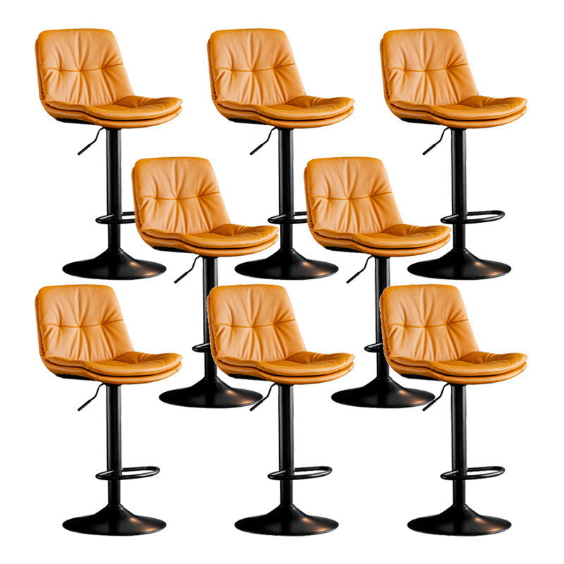 Skandinavischer Metall Barhocker Kunstleder Low Rücken Counterhocker mit Eisenbasis