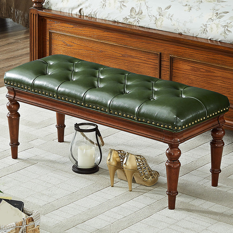 16.1" Wide Upholstered Seating Bench Traditional Entryway and Bedroom Bench with Cushioned 39.4"L x 16.1"W x 18.1"H Green Clearhalo 'Benches' 'Chairs & Seating' 'furn' 'furn_benches' 'Furniture' 'Living Room Furniture' 6006254