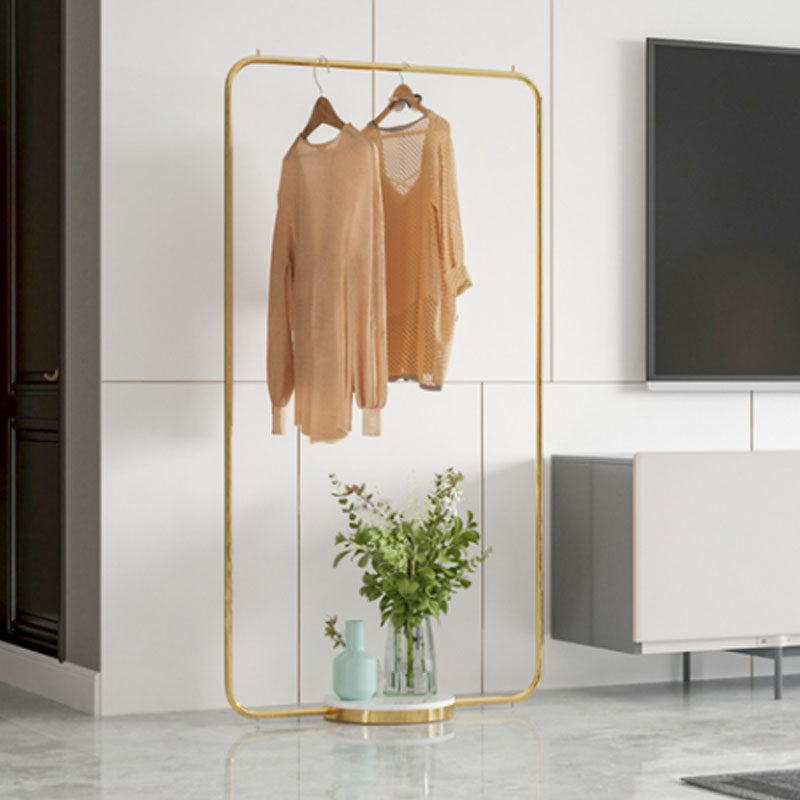 Leisure Metal Hall Tree Solid Color Stainless Steel Coat Rack 39.5"L x 16"W x 59"H Gold-White Clearhalo 'Entry & Mudroom Furniture' 'furn' 'furn_hall_tree_coat_racks' 'Furniture' 'Hall Trees & Coat Racks' 'hall_tree_coat_racks' 6008635