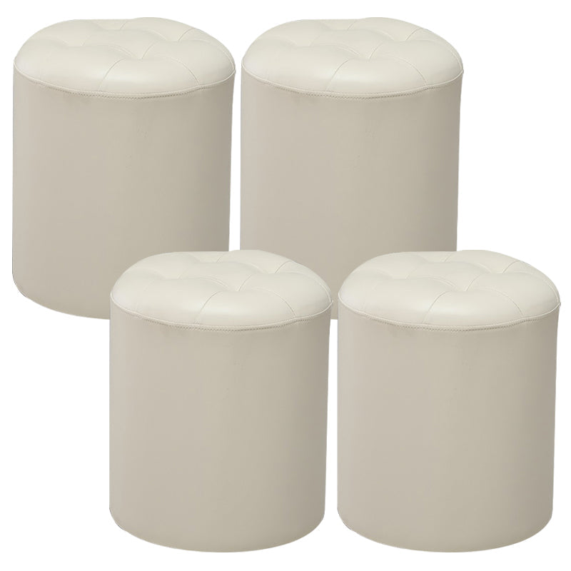 モダンプーフオットマン本物の革張りの房状のタフチドステイン耐性固形色のオットマン