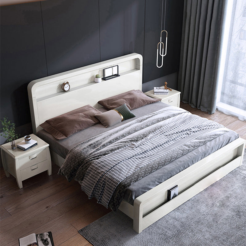 La moderna libreria del letto in legno includeva la cornice del letto con testiera per la camera da letto