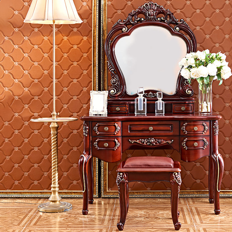 Vanity di rovere marrone set 64,96 "di alta vanità con cassetto e specchio