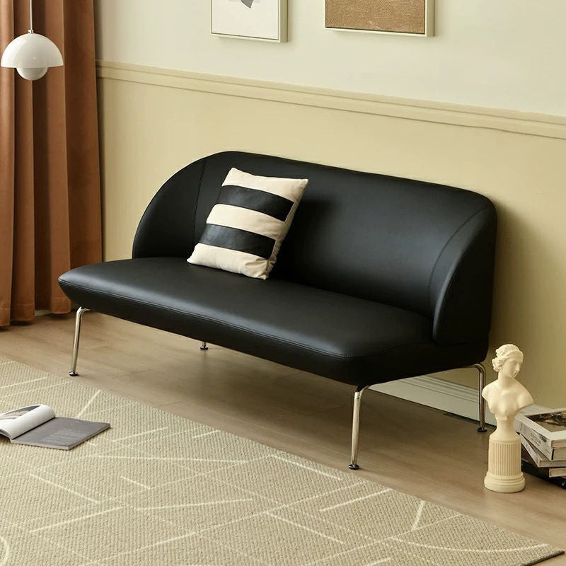 30,3 "H Courette sans bras en cuir à 2 places contemporaine pour le salon