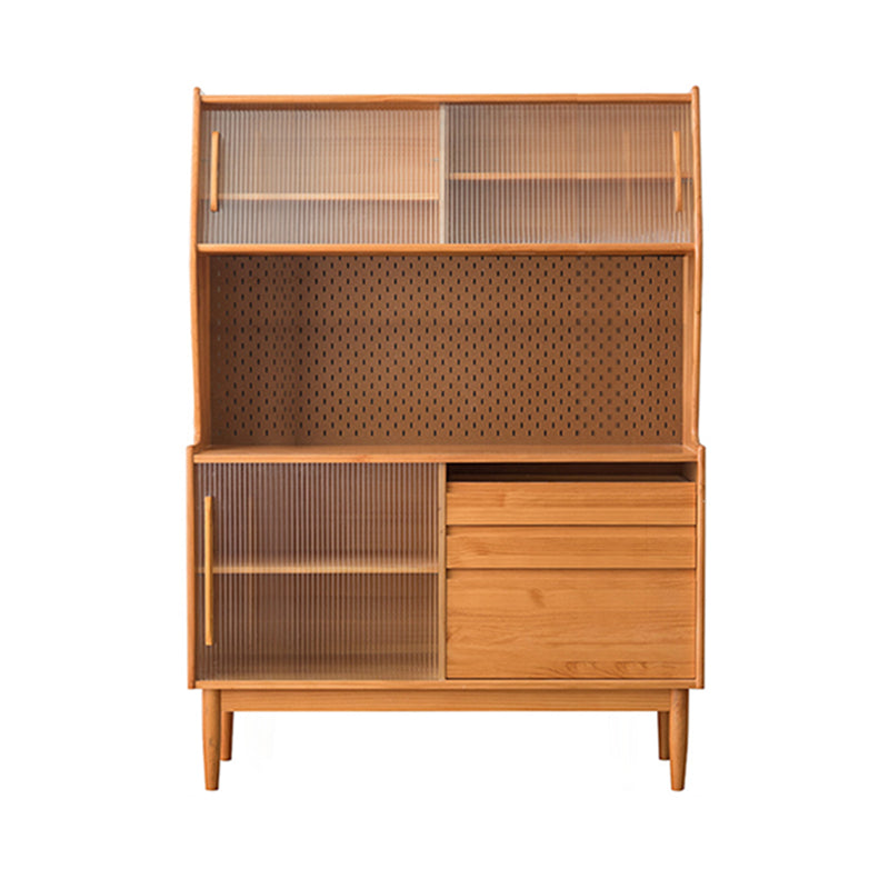 Armadio in legno in legno in legno armadio per la porta in vetro con cassetti