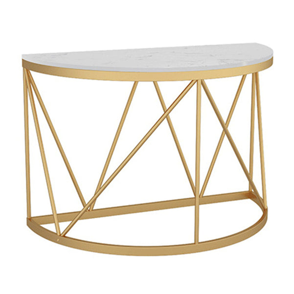 Tavolino console in marmo glam tavolo accento di ferro mezza luna per sala