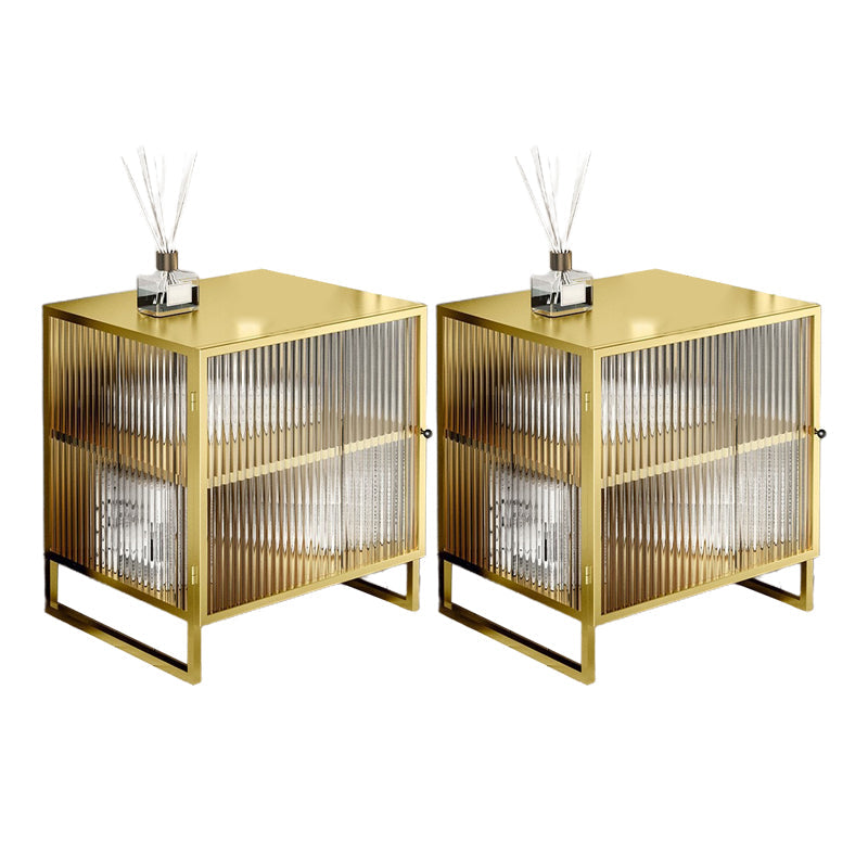 Tavolo da notte moderno da 21,65 "moderni in metallo nero / bianco mobile in metallo