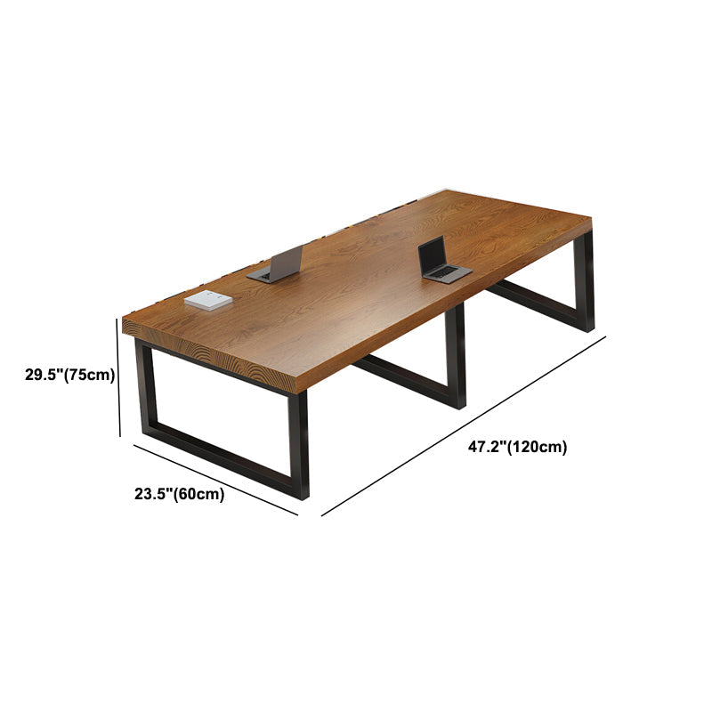 Hedendaags massief hout schrijfbureau rechthoekig schrijfbureau in bruin