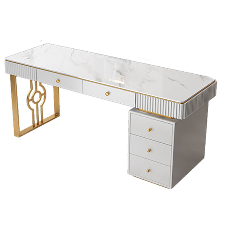 Bureau d'écriture de pierre glamour en pierre mate 23,62 "W Bureau de bureau pour la maison
