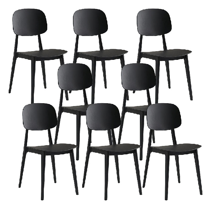 Contemporary Style Dining Chair Armless Dining Chairs with Plastic Legs for Kitchen