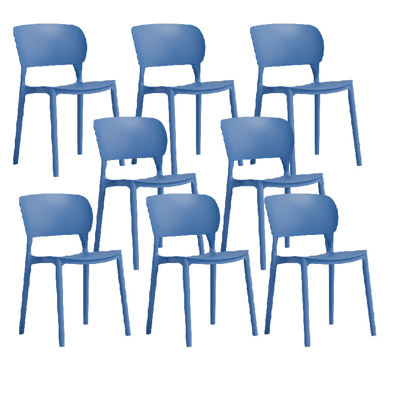 Contemporary Style Dining Chair Armless Dining Chair with Plastic Legs for Kitchen