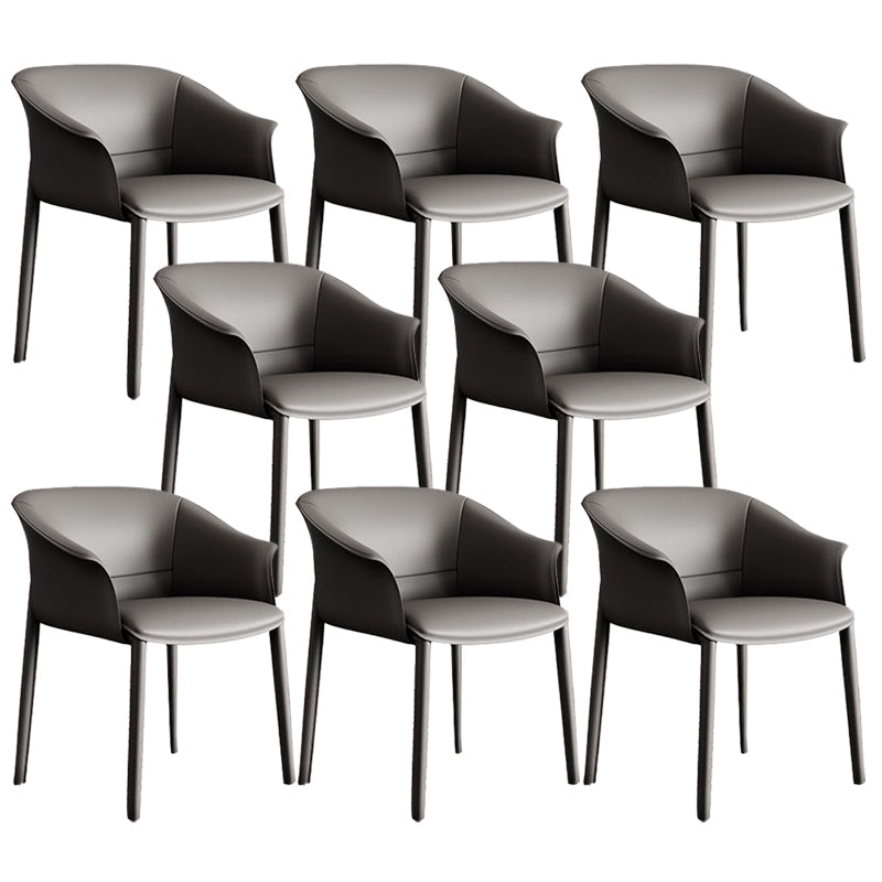 Sillas de comedor de brazo de cuero sinté