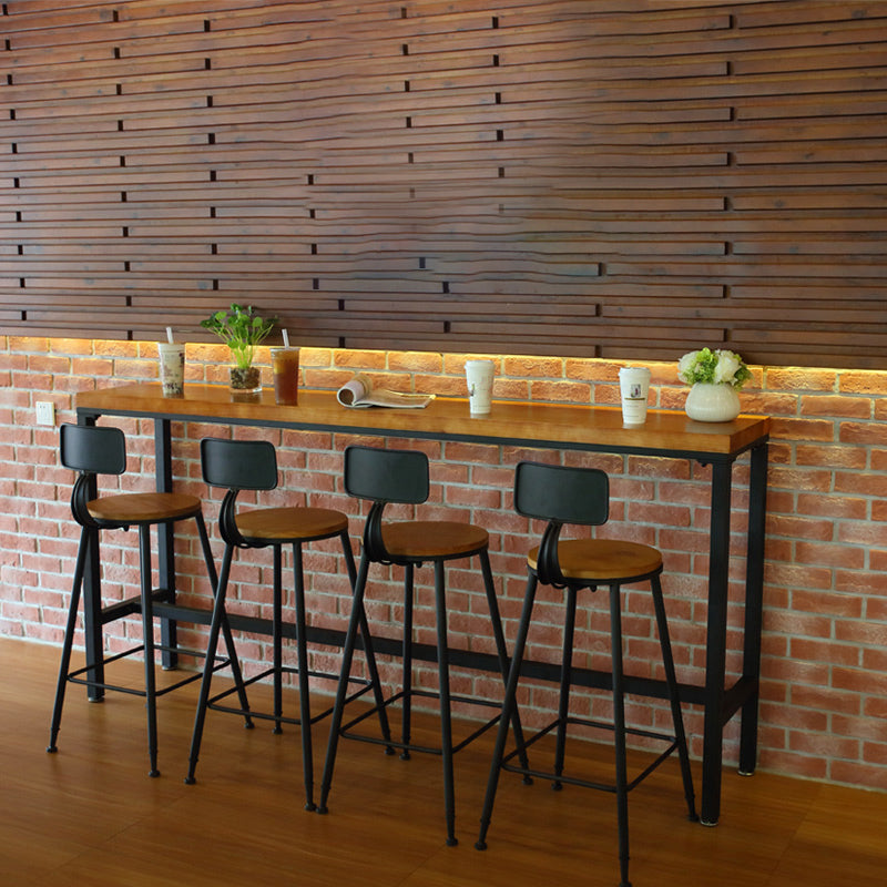 Tavolo da bar moderno set 1/5 pezzi Raccongo in legno di pino rettangolo con sgabelli