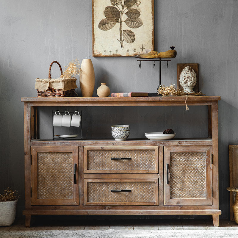 Armoire en bois industrielle avec portes et tiroirs armoire en bois en détresse