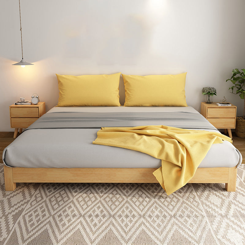 84.65 inch Wide Contemporary Bed Frame Solid Wood Standard Bed