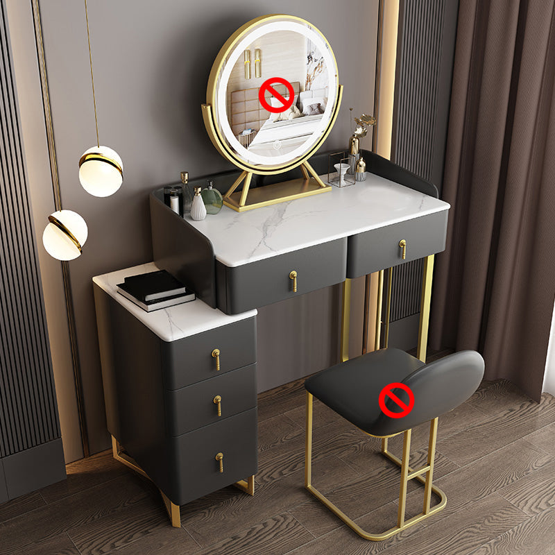 31.88 "Tocador de tocador de tocador de maquillaje alto con 5 cajones de almacenamiento