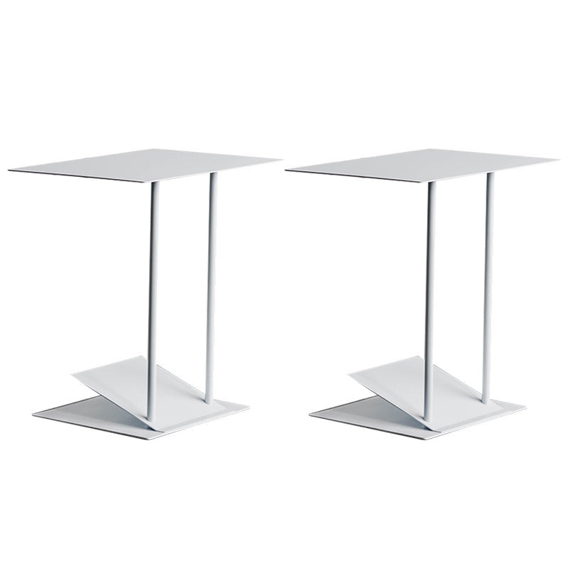 Mid-Century 19" Tall C Side Table Metal Rectangular Side Table