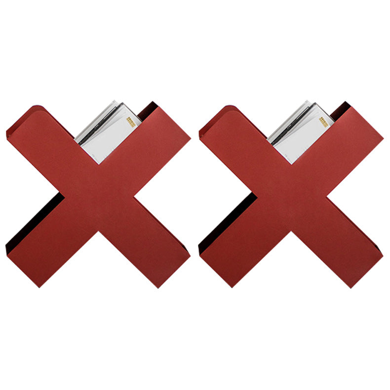 Mid-Century X-base End Table Metal Geometric Side End Snack Table