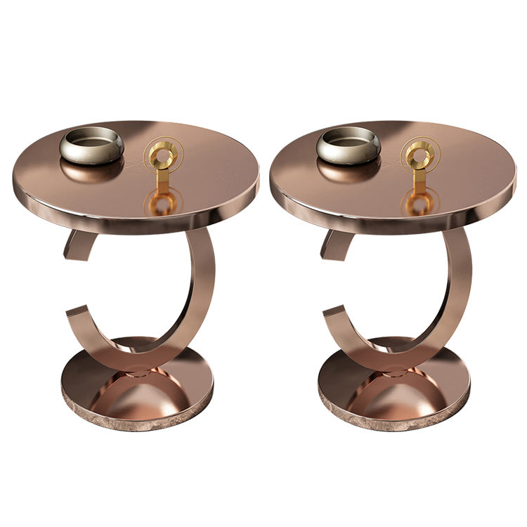 Table d'appoint secondaire en métal rond du milieu du siècle C Table d'appoint pour le salon