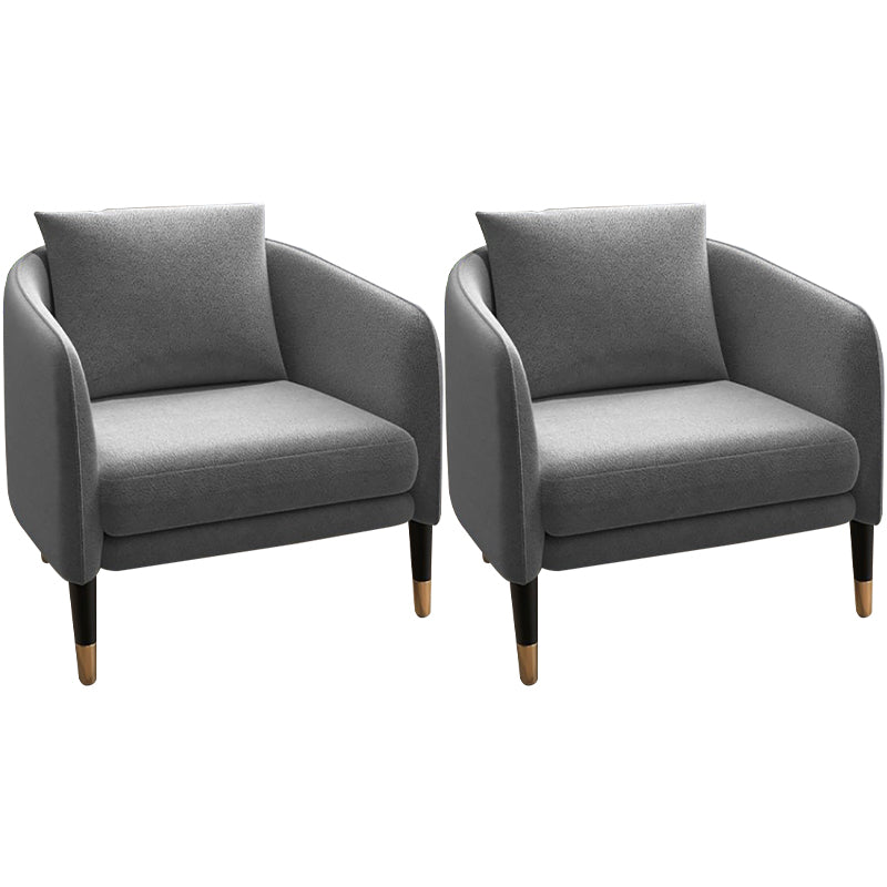 Linen 25.19" Wide Barrel Chair Arms Included Chair with Basic Four Leg