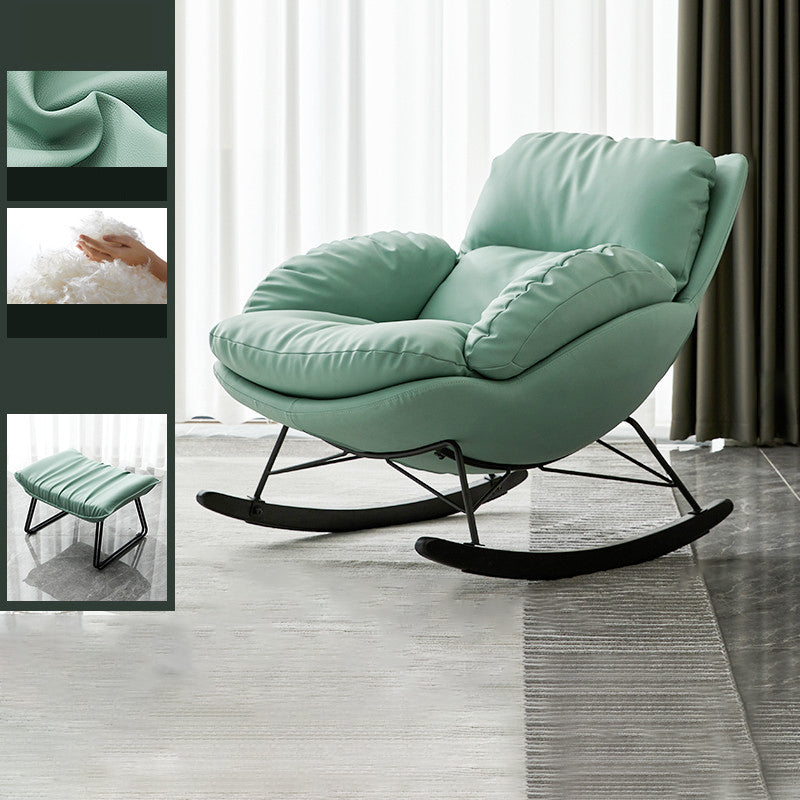 Moderner Stil Schaukelstuhl für Kunstleder gepolsterte Stuhl mit Knopftiefung