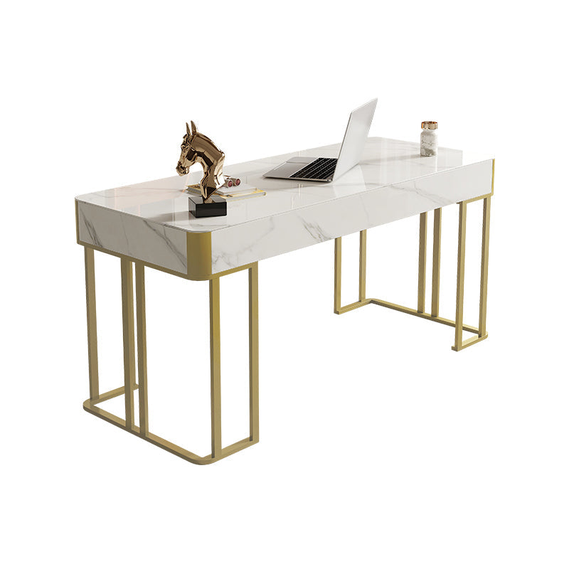 Home of kantoor rechthoekige kantoorbureau met metalen basisschrijvende bureau