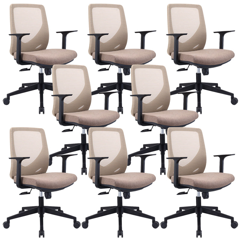 Sedia a braccio contemporaneo a braccia fissa marrone sedia da ufficio medio