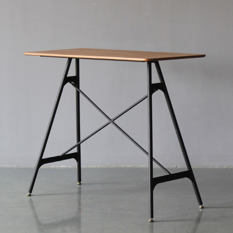 Industrial Pub Table Bar Height Bar Table for Living Room Use Nut-Brown Without Chairs Clearhalo 'Bar Furniture' 'Bar Tables' 'bar_tables' 'furn' 'furn_bar_tables' 'Furniture' 'Kitchen & Dining Furniture' 6031738