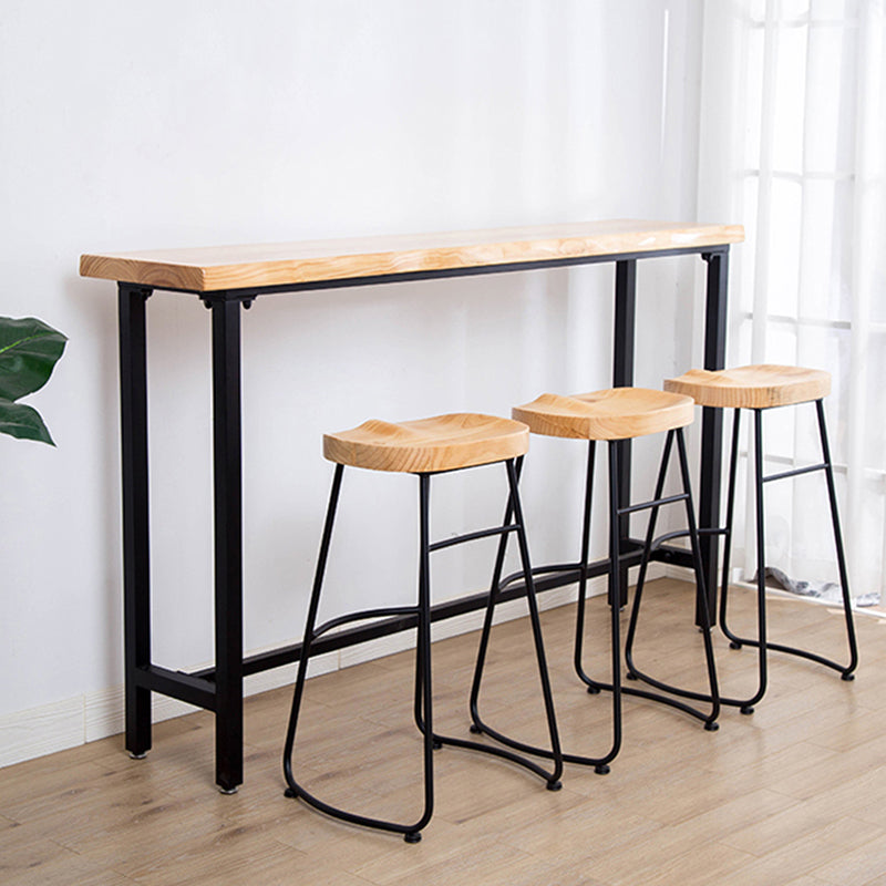 Solid Wood Bar Table Set Full Natural and Black 1/2/4 Pieces Pub Dining Set 4 Pieces: Table, 3 Chairs Clearhalo 'Bar Furniture' 'furn' 'furn_home_bar_bar_sets' 'Furniture' 'Home Bars & Bar Sets' 'home_bar_bar_sets' 'Kitchen & Dining Furniture' 6033138