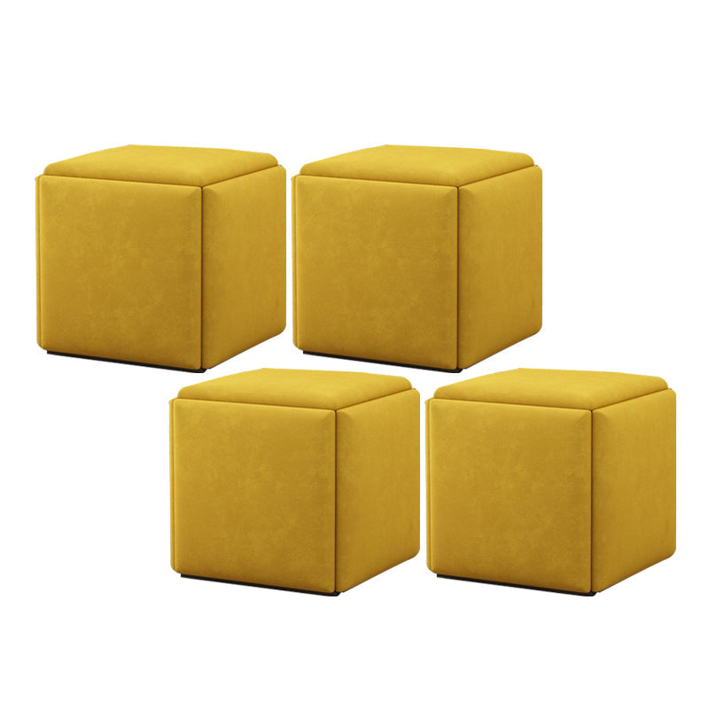 Target de terciopelo moderno Pouf Square con almacenamiento resistente a la mancha de almacenamiento otomano