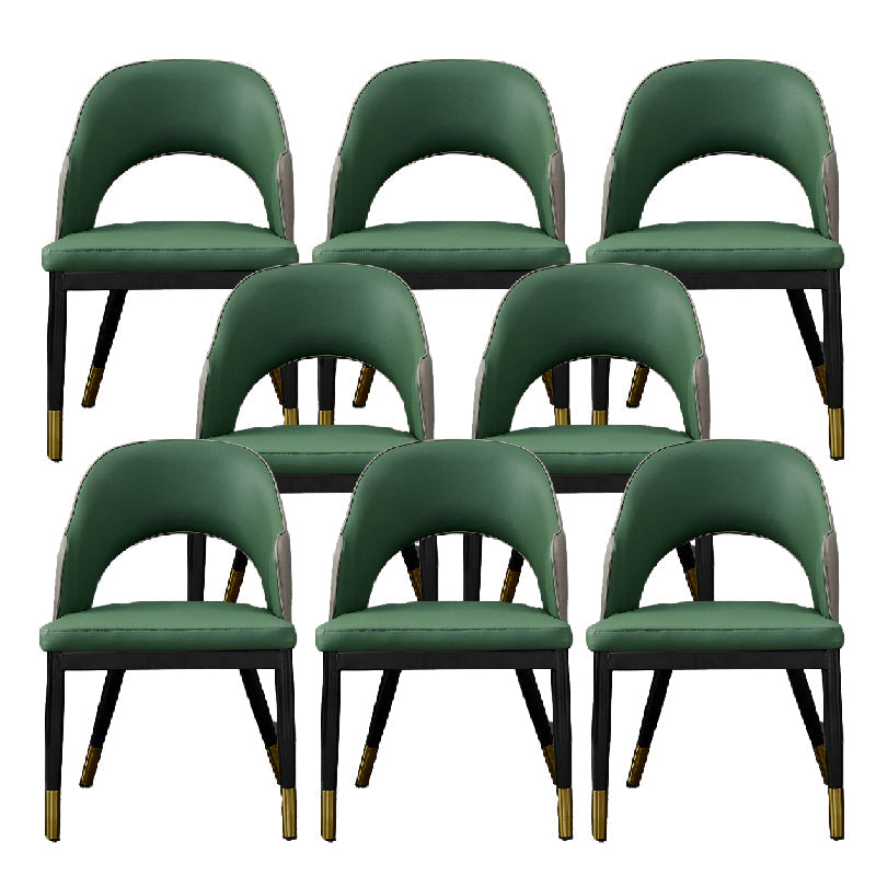 Metal Industrial Dining Chair with Arms Matte Finish Open Back Side Chair Green 8 Piece Set Clearhalo 'Dining Chairs' 'Dining Tables & Seating' 'dining_chair' 'furn' 'furn_dining_chair' 'Furniture' 'Kitchen & Dining Furniture' 6034335
