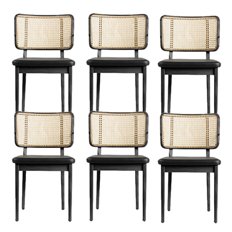 Traditionele stijl stoel vast hout riet rug eetkamerstoel