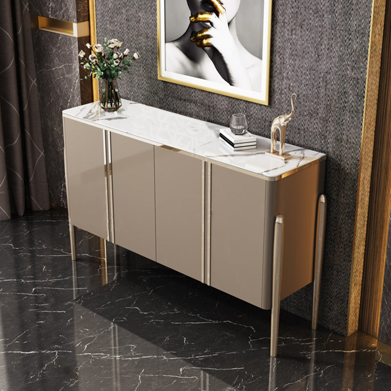 Aparador de la puerta glamorosa tapa de piedra y aparador de madera para sala de estar