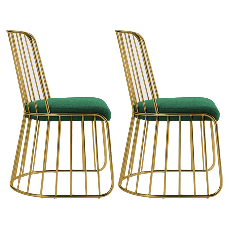 Glam Metal Dining Room Chair Windsor Back Side Chair for Home Use