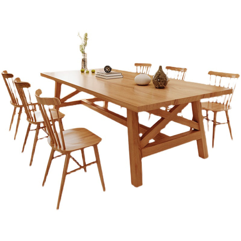 Moderno 1/2/7 pezzi rettangolare set da pranzo in legno massiccio con sedie in legno