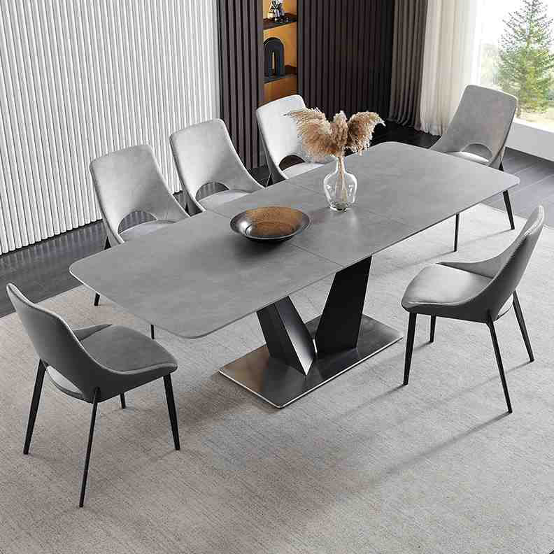 Conjunto de mesa de comedor de piedra sinterizada contemporánea 1/4/7 piezas de comedor para espacio pequeño